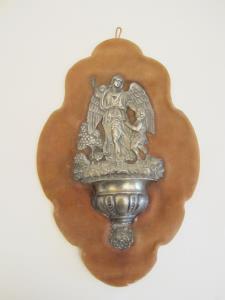19th Century silver holy water font